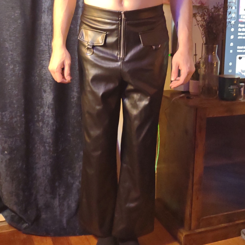 Faux leather pants